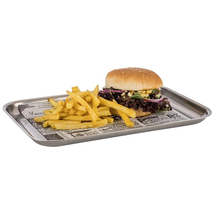 Taca VINTAGE, ze stali nierdzewnej, 32x21.5x2 cm | APS 30134