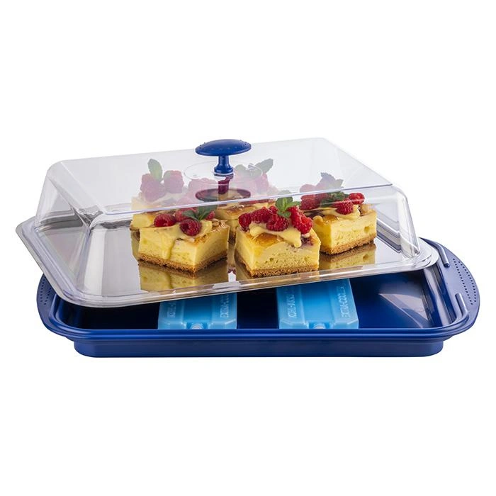 Taca z wkładem chłodzącym i pokrywą, niebieska 43x29x14 cm | APS 9090