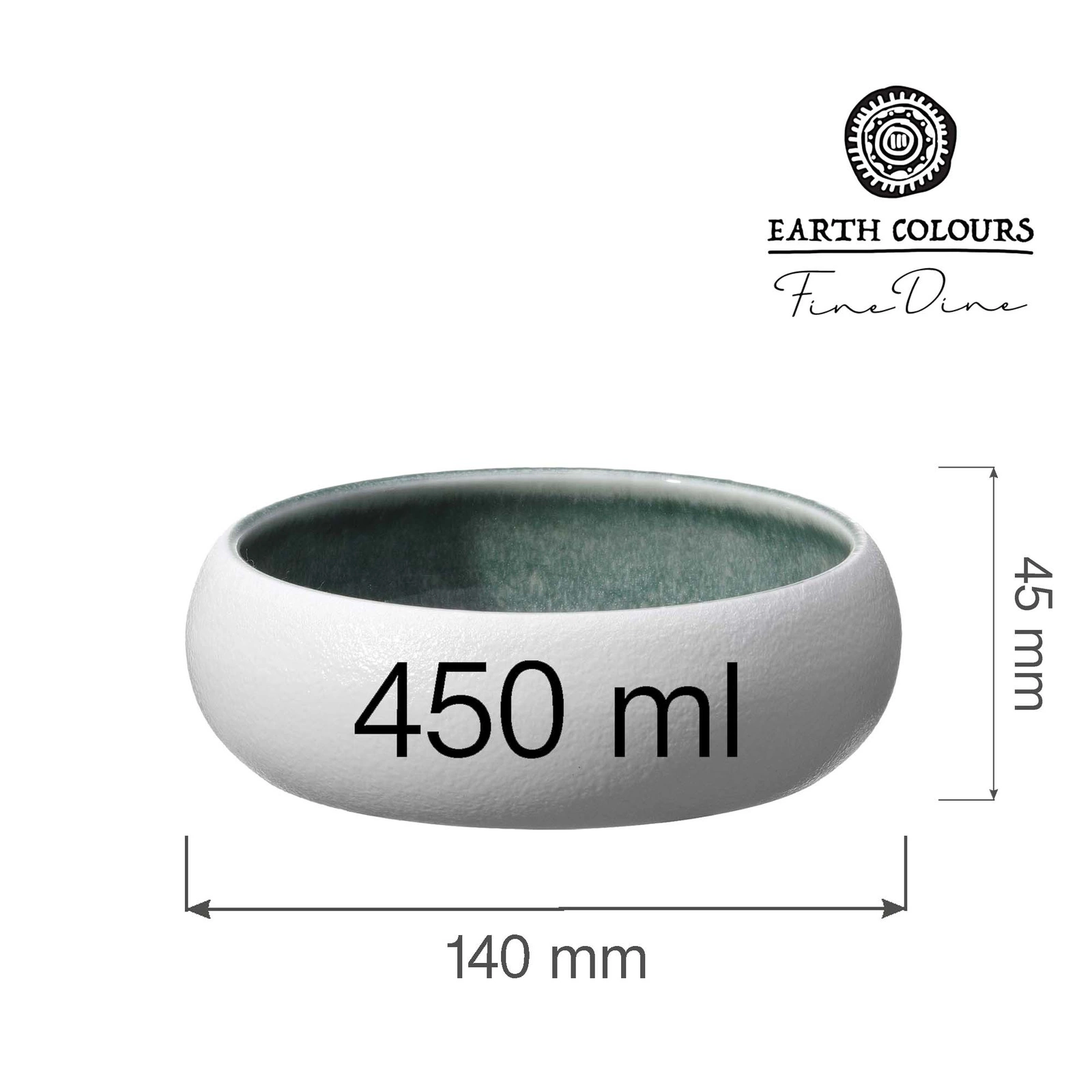 Miska Goro White Green, śr. 14 cm | FINE DINE 768648