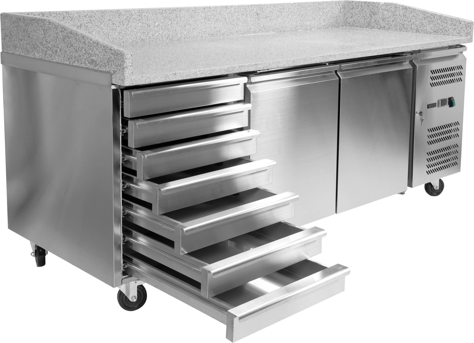 Stół chłodniczy 2-drzwiowy do pizzy z szufladami | YATO YG-05310