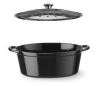 Garnek żeliwny emaliowany, 6,88 L, czarny, 40.5x25.5x(H)13.4 cm, Owalny | HENDI 626863