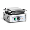 Grill kontaktowy pojedynczy, ryflowane płyty, 1.8 kW | FORGAST FG09203