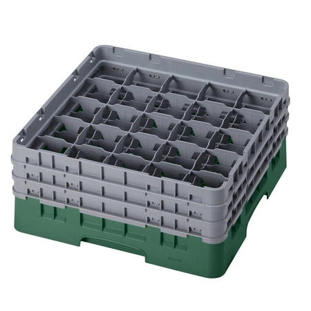 Kosz do szkła 25 przegródek - 50x50 cm, zielony | CAMBRO 25S638/119