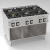 Kuchnia gastronomiczna gazowa 6-palnikowa z żeliwnym rusztem, na szafce otwartej, 80 cm, 48 kW | TECNOINOX 313283