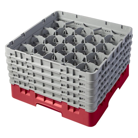 Kosz do szkła 20 przegródek - 50x50 cm, czerwony | CAMBRO 20S958/163