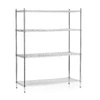 Regał magazynowy ze stali chromowanej, 4 półki, 122x61x180 cm składany | FORGAST FG15138