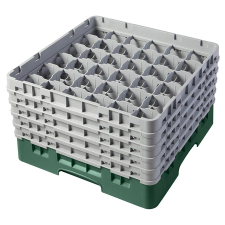 Kosz do szkła 36 przegródek - 50x50 cm, zielony | CAMBRO 36S958/119