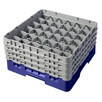 Kosz do szkła 36 przegródek - 50x50 cm, niebieski | CAMBRO 36S800/186