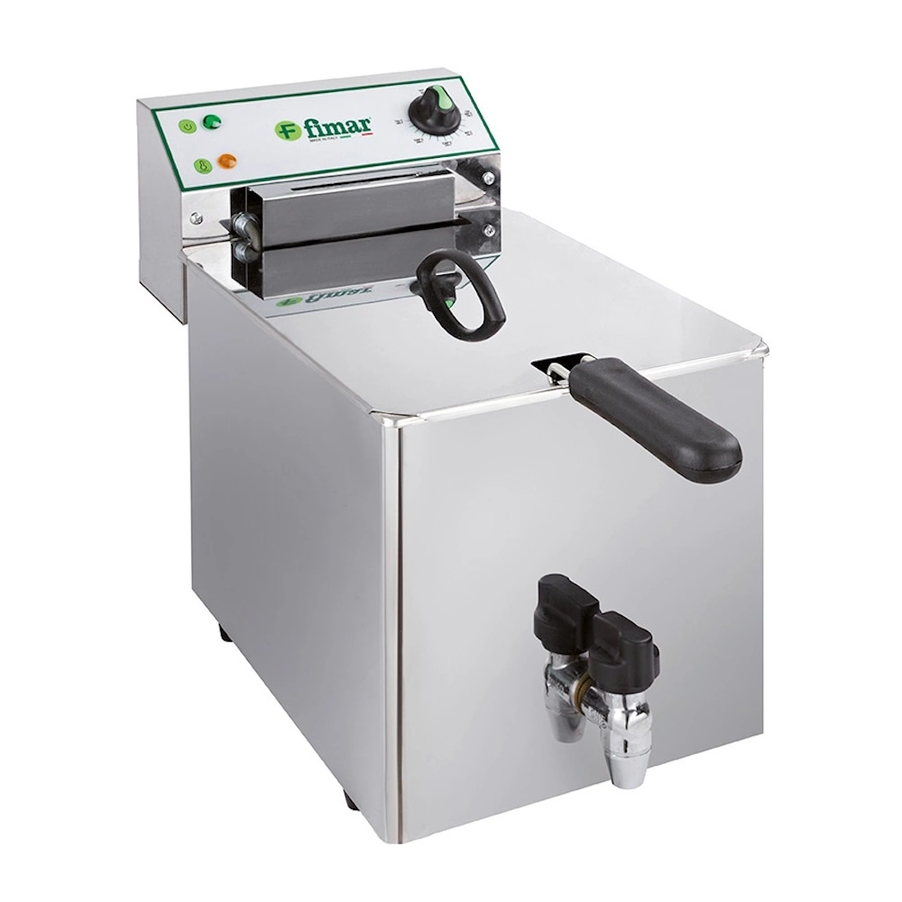 Frytownica elektryczna z kranem 10 l, zimna strefa, 6 kW, 400 V | FIMAR FR10RN040T