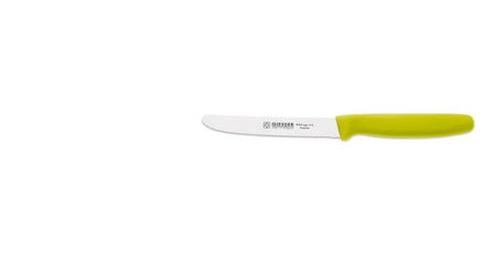 Nóż uniwersalny z falistą krawędzią - 11 cm, limonkowy | GIESSER MESSER 8365 wsp 11 li