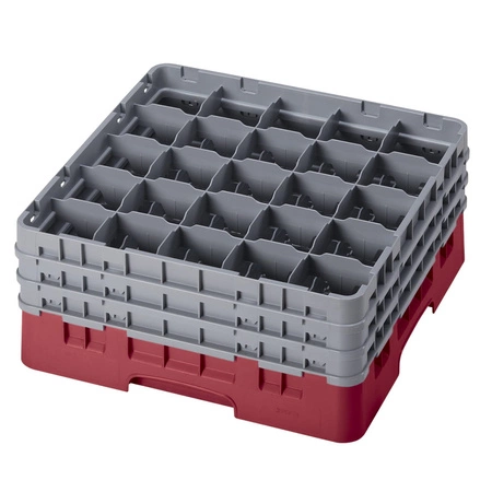 Kosz do szkła 25 przegródek - 50x50 cm, żurawinowy | CAMBRO 25S738/416