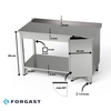 Stół roboczy nierdzewny z szafką i półką dolną 160x70x85 cm | FORGAST
