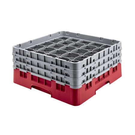 Kosz do szkła 36 przegródek - 50x50 cm, czerwony | CAMBRO 36S534/163