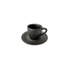 Filiżanka Bel 100 ml ze spodkiem 11 cm Still Cristall hematyt | KERA CERAMIKA 2.3.3.HEMATYT