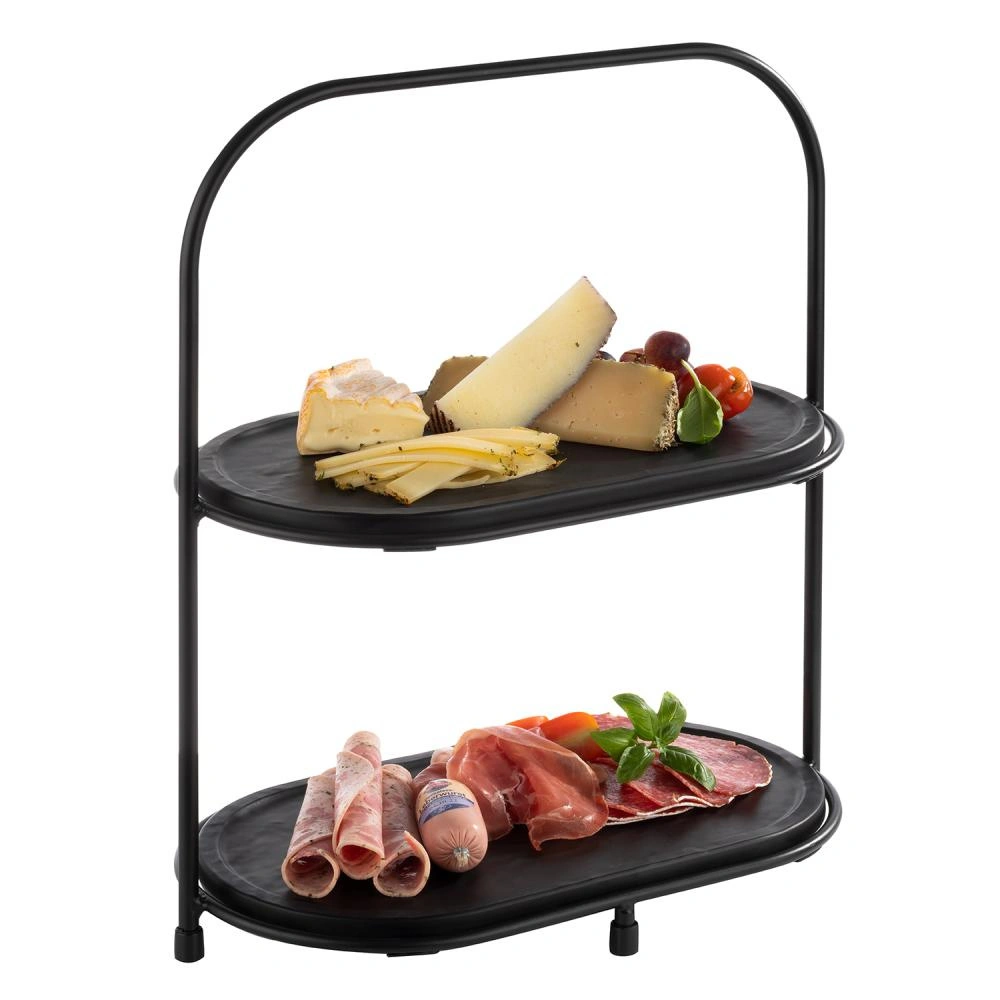 Taca SLATE z melaminy czarna, 28x15.5x1 cm | APS 85099