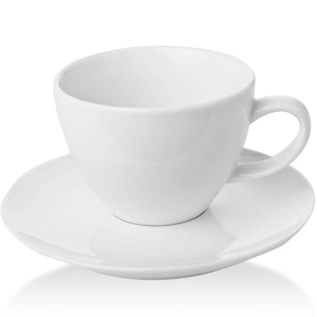 Filiżanka elegancka espresso ze spodkiem porcelanowa BIANCO - 70 ml | FINE DINE 770177