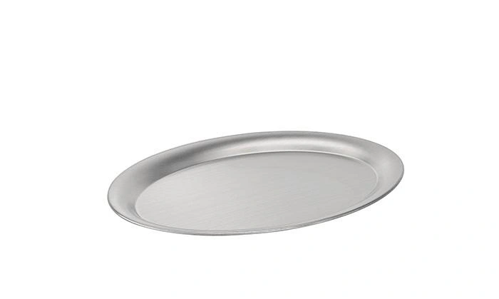 Taca KAFFEEHAUS owalna, polerowana, matowa, ze stali nierdzewnej, 26.5x19.5x0.5 cm | APS 30112