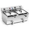 Frytownica elektryczna 2-komorwa 2x16l z kranem spustowym, zimna strefa,10 kW, 230 V | FORGAST FG09016