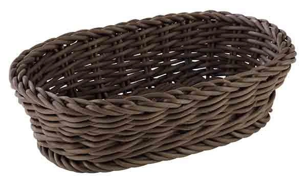 Koszyk z polipropylenu PROFI LINE, owalny, brązowy, 19x12x6 cm | APS 50627