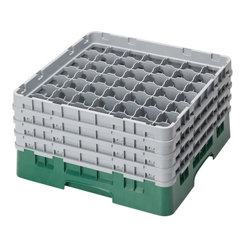 Kosz do szkła 49 przegródek - 50x50 cm, zielony | CAMBRO 49S800/119