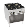 Kuchnia gastronomiczna gazowa 4-palnikowa z żeliwnym rusztem, na szafce otwartej, 80 cm, wersja Super, 37 kW | TECNOINOX 313271