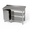 Stół roboczy nierdzewny z szafką i dwiema półkami 120x70x85 cm | FORGAST