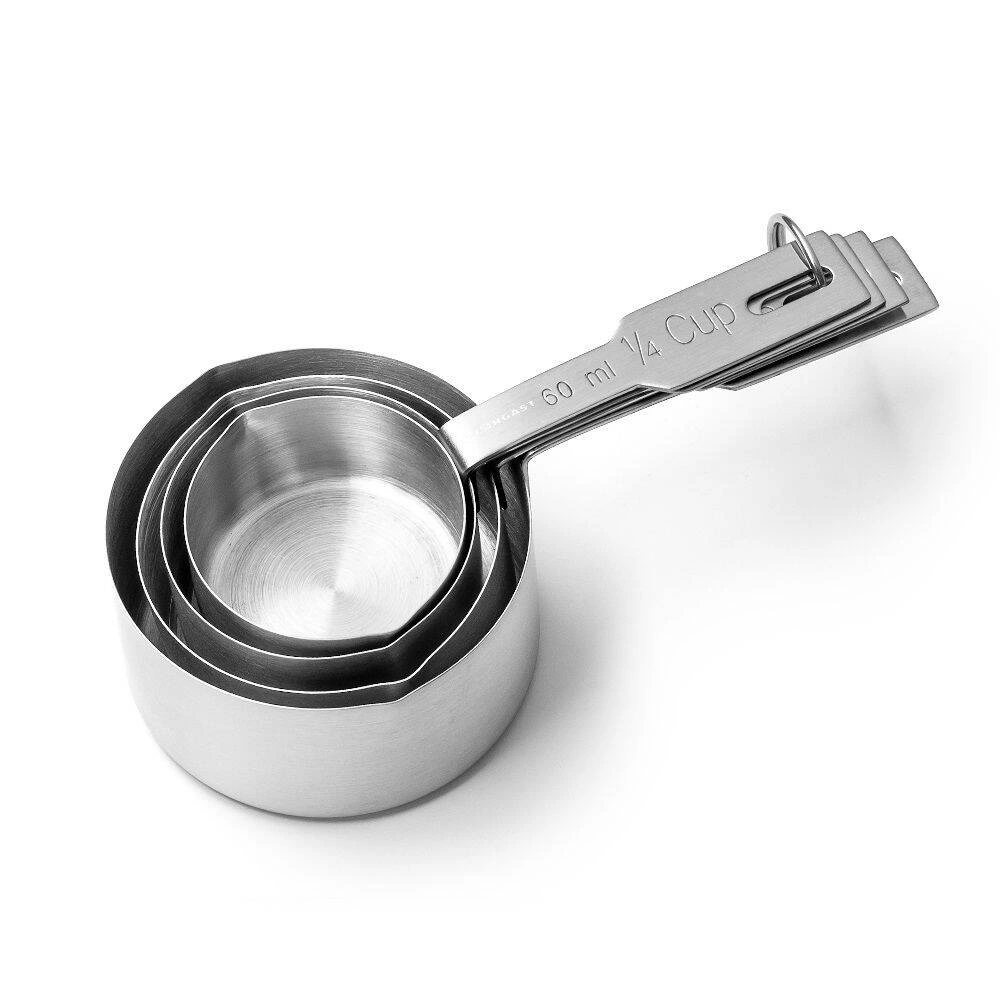 Zestaw miarek ze stali nierdzewnej, kubek miarka 60/80/125/250 ml | FORGAST FG11045