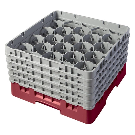 Kosz do szkła 20 przegródek - 50x50 cm, żurawinowy | CAMBRO 20S958/416