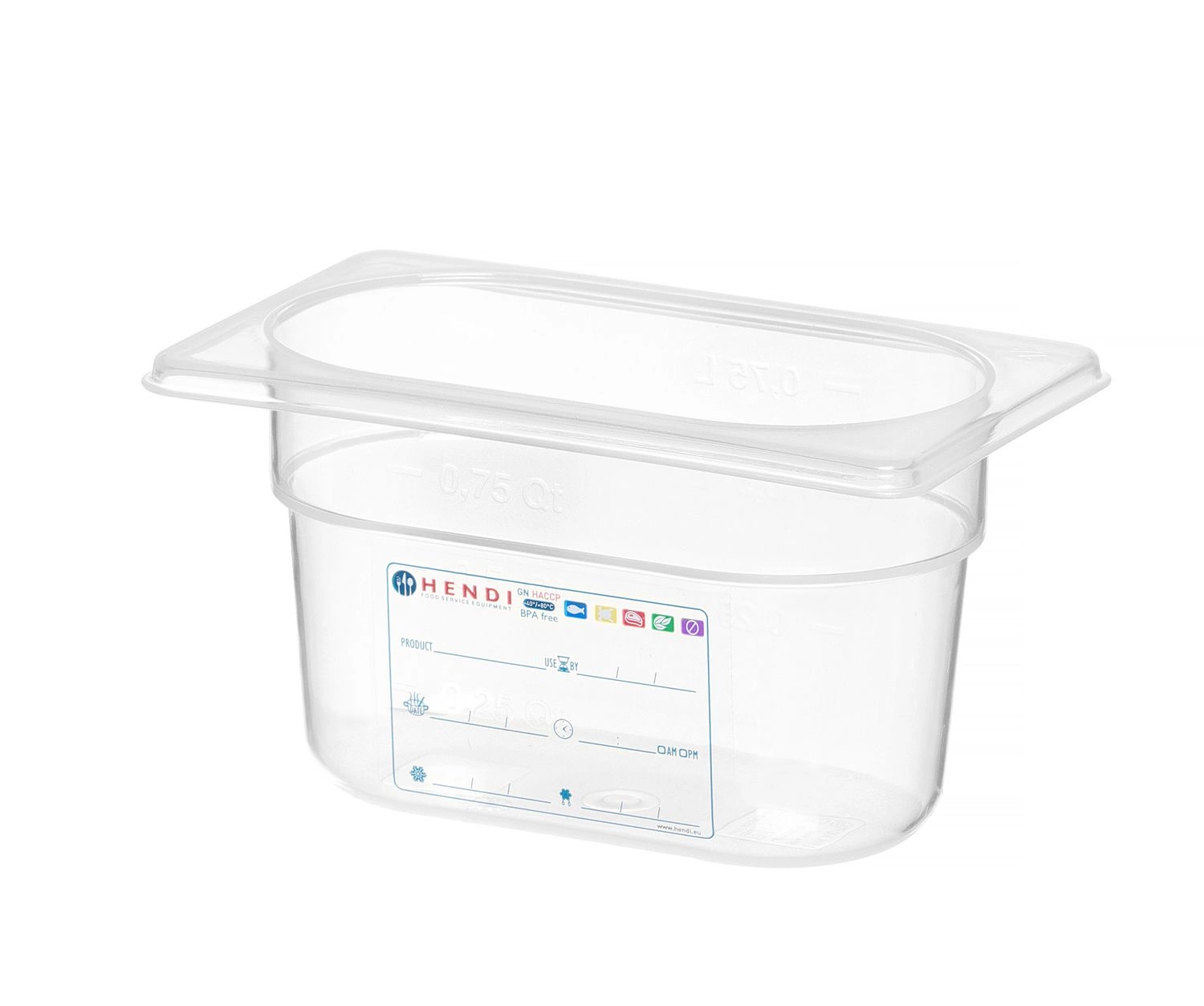 Pojemnik GN 1/9 gł. 10 cm z polipropylenu HACCP | HENDI 880555