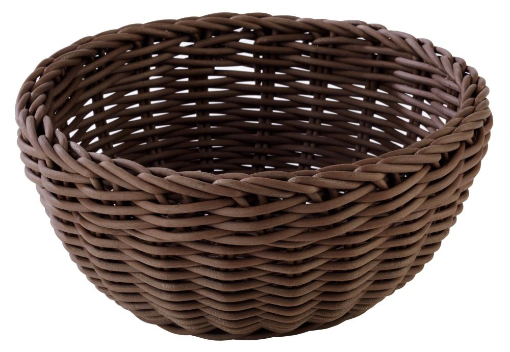 Koszyk na pieczywo z polipropylenu PROFI LINE, okrągły, brązowy, 20x20x8 cm | APS 50608