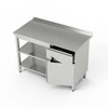 Stół roboczy nierdzewny z szafką, szufladą i 2-ma półkami 100x70x85 cm | FORGAST