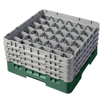 Kosz do szkła 36 przegródek - 50x50 cm, zielony | CAMBRO 36S800/119