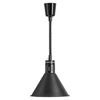 Lampa grzewcza do potraw czarna, stożkowa, 0.25 kW, regulacja wysokości 60-180 cm | FORGAST FG03344