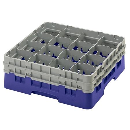 Kosz do szkła 16 przegródek - 50x50cm, niebieski | CAMBRO 16S534/186