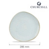 Talerz porcelanowy płytki Duck Egg Blue śr. 28,6 cm | FINE DINE SDESOG111