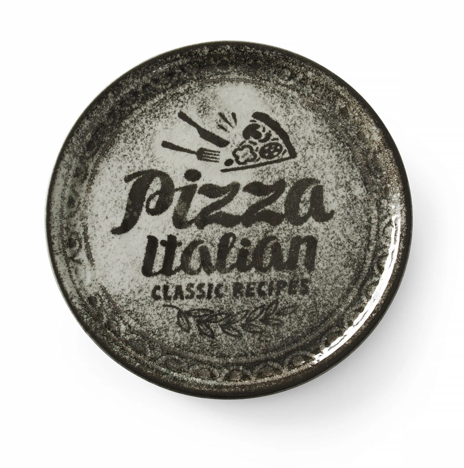 Talerz do pizzy Recipe Collection Brick Black - śr. 33 cm | HENDI 778937