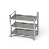 Wózek kelnerski nierdzewny 3-półkowy uchwyt pionowy 90x40x85 cm | FORGAST