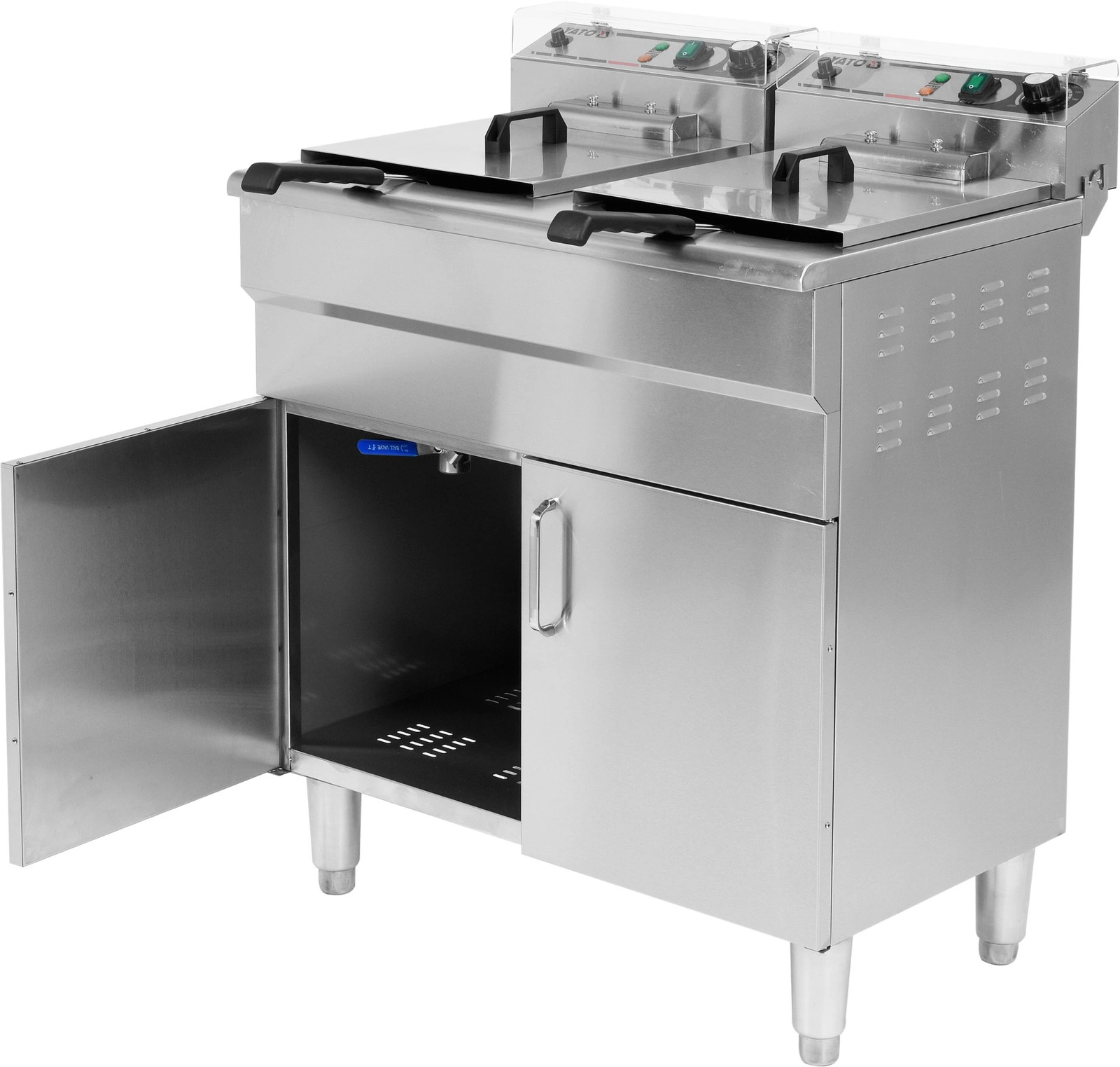 Frytownica elektryczna 2-komorowa z szafką i kranami spustowymi 2x11,5 l | YATO YG-04638