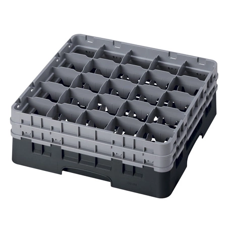 Kosz do szkła 25 przegródek - 50x50 cm, czarny | CAMBRO 25S534/110