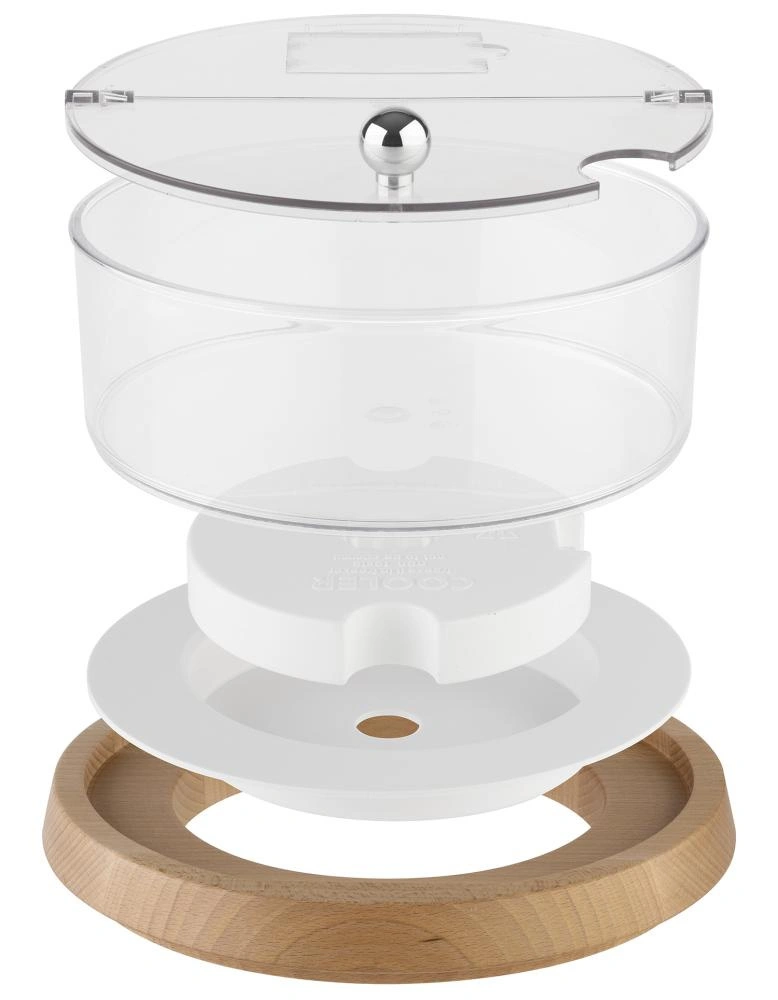 Duża miska chłodząca z drewnianą podstawą TOP FRESH z wkładem i pokrywą, 26x19 cm | APS 11818