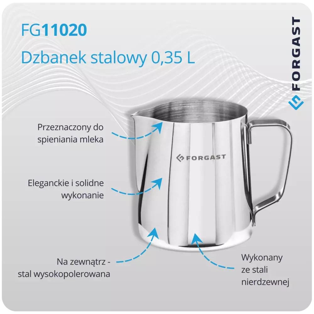 Dzbanek stalowy do spieniania mleka, 350 ml | FORGAST FG11020