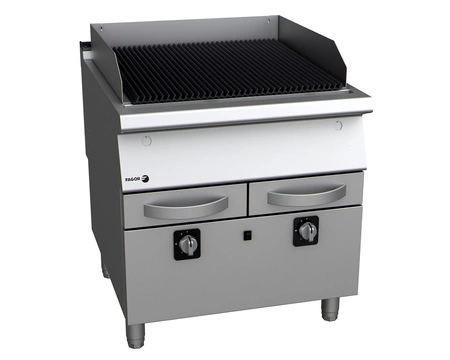 Grill wodny gazowy na podstawie zamkniętej, ruszt żeliwny, 16.2 kW, 80 cm | FAGOR B-G7101