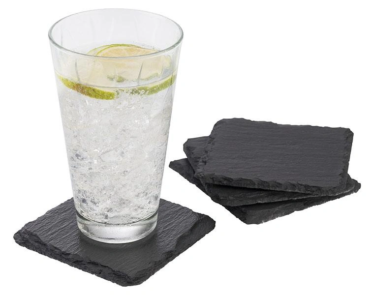 Płyty z łupka naturalnego, komplet 4 szt. MORRA, 10x10x0.7 cm | APS 997