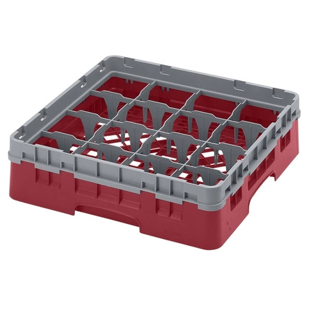 Kosz do szkła 16 przegródek - 50x50cm, żurawinowy | CAMBRO 16S318/416