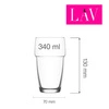 Szklanka wysoka Valetta 340 ml | LAV LH-VLT334KF