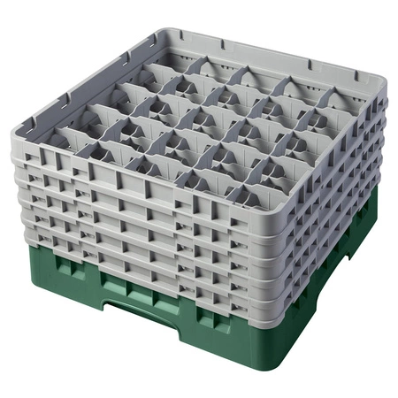 Kosz do szkła 25 przegródek - 50x50 cm, zielony | CAMBRO 25S1058/119