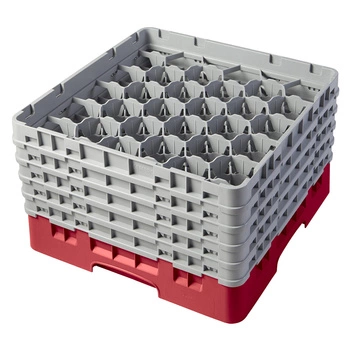 Kosz do szkła 30 przegródek - 50x50 cm, czerwony | CAMBRO 30S958/163