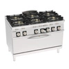 Kuchnia gastronomiczna gazowa 6-palnikowa z piekarnikiem gazowym full size, 37.5 + 7 kW | TECNOINOX 713214
