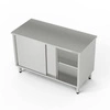 Stół roboczy nierdzewny przelotowy z szafką 150x60x85 cm | FORGAST