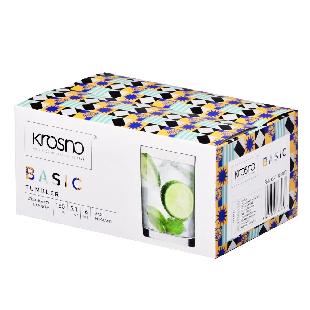 Szklanka do napojów Basic 150 ml - komplet 6 sztuk | KROSNO GLASS F687383015031000